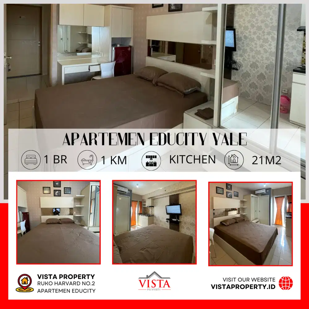 Disewakan Educity Tower Yale Cocok Untuk Mahasiswa - Vista Property