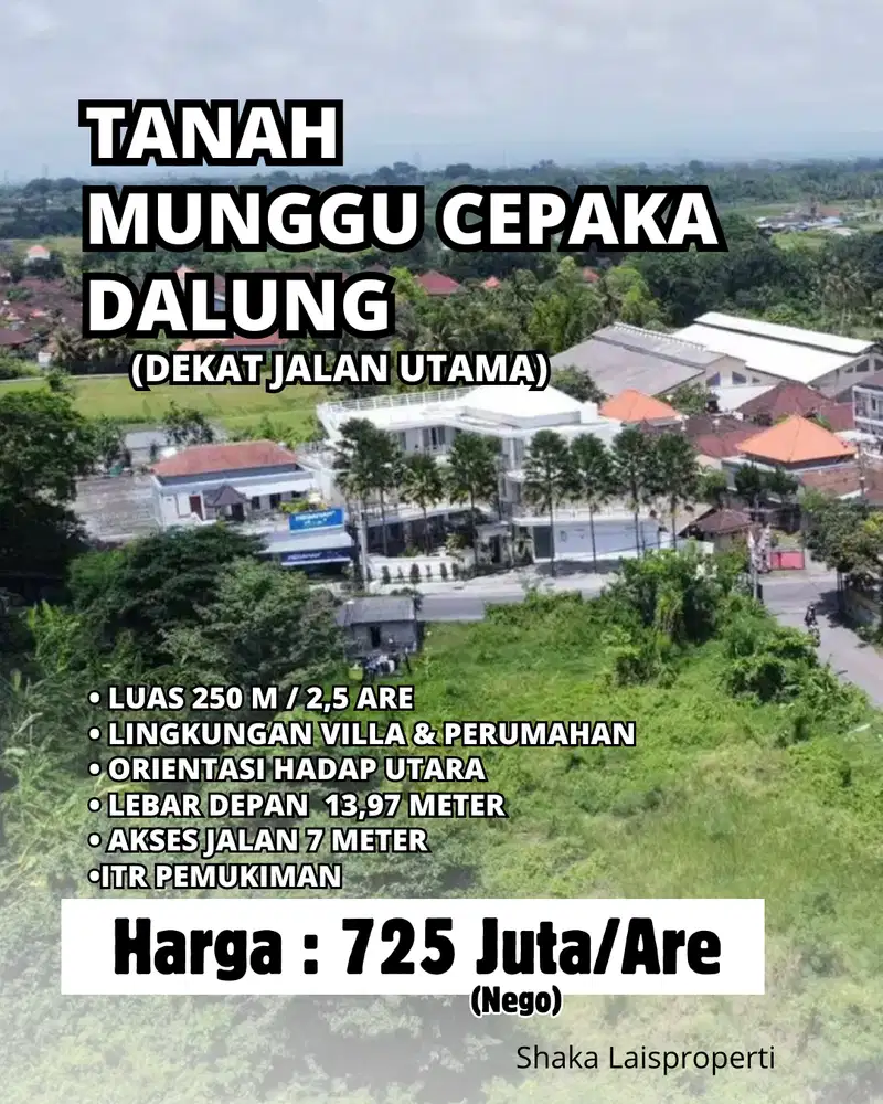 Tanah Dekat Jalan Utama Munggu Canggu Badung Aspek Pemukiman