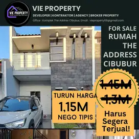 Jual Cepat Siap Huni Rumah 2 Lantai The Address Cibubur