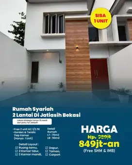 Rumah mewah 2 lantai lokasi dekat tol jatihasih