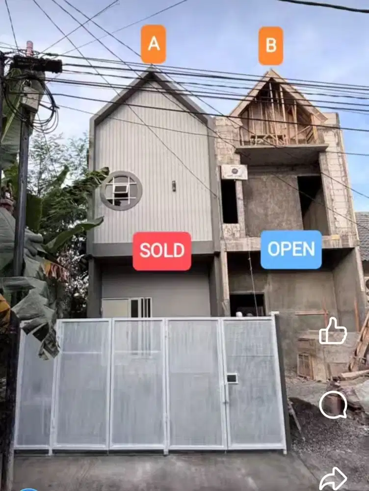 Rumah baru model Scandinavian dijual murah lokasi di gunung anyar emas