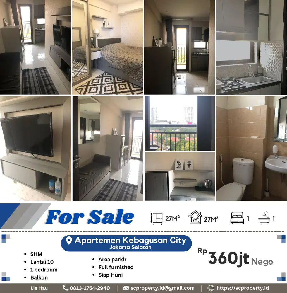 Dijual Murah!!! 1 unit Apartemen Kebagusan City, Jakarta Selatan 360jt