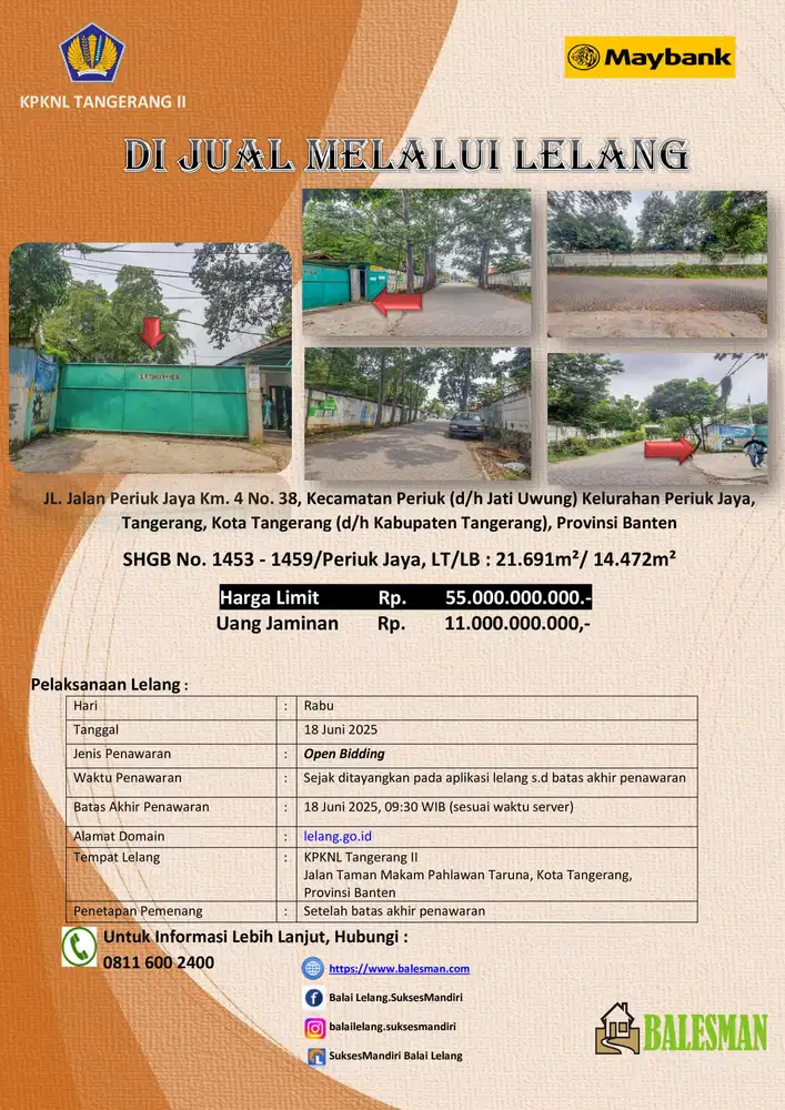 DIJUAL MELALUI LELANG WILAYAH BANTEN