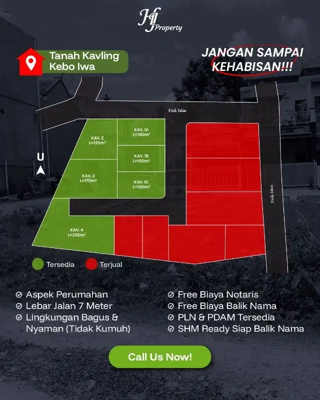 jual tanah kavling kebo iwa dekat pasar batukandik