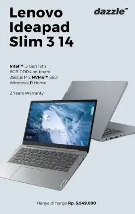 LENOVO IDEAPAD SLIM 3 14 I3 GARANSI 2 TAHUN