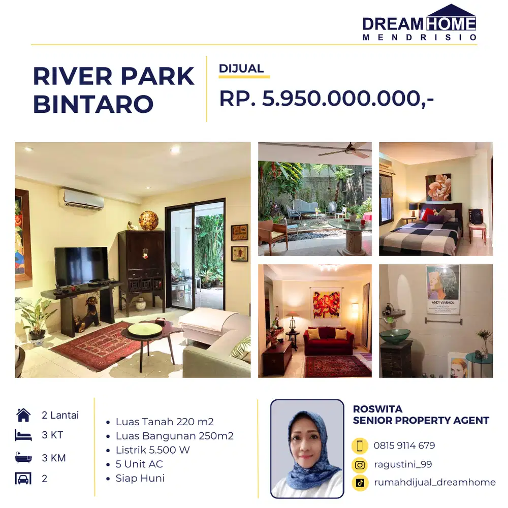Dijual rumah siap huni river park bintaro