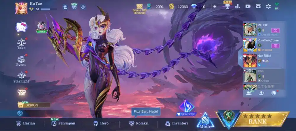 Akun ml Claude prime dan skin lain lagi yang menarik