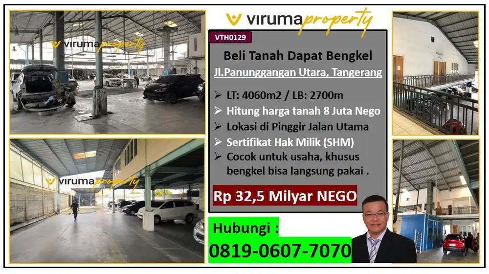 VTH0129 - Hitung Harga Tanah! Ex-Bengkel, Panunggangan, Tangerang