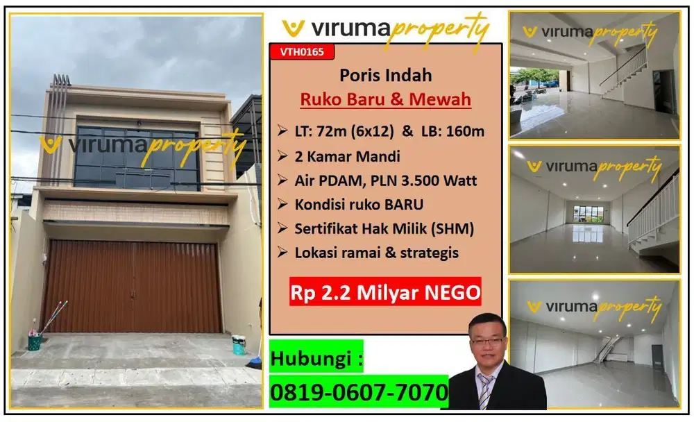 VTH0165 - Ruko Baru & Mewah, Poris Indah, Tangerang
