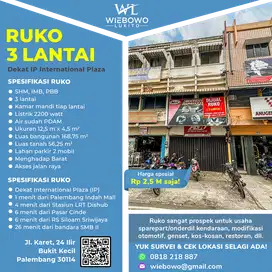 Dijual Ruko Palembang - Dekat IP International Plaza 3 Lantai