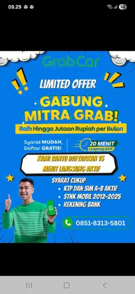 Daftar Gr4bCar Cepat - Akun Aktif 20 Menit
