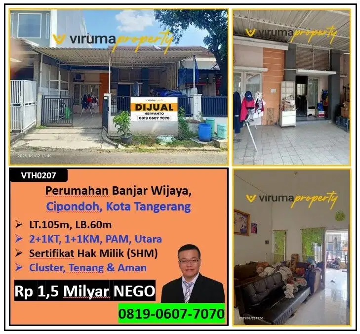 VTH0207 - Rumah SHM, Dekat Pasar Modern & Akses Toll, Banjar Wijaya