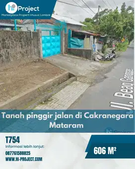 Tanah pinggir jalan di Cakranegara Mataram T754