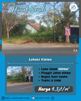 Tanah Pekarangan Lokasi Klaten Kota