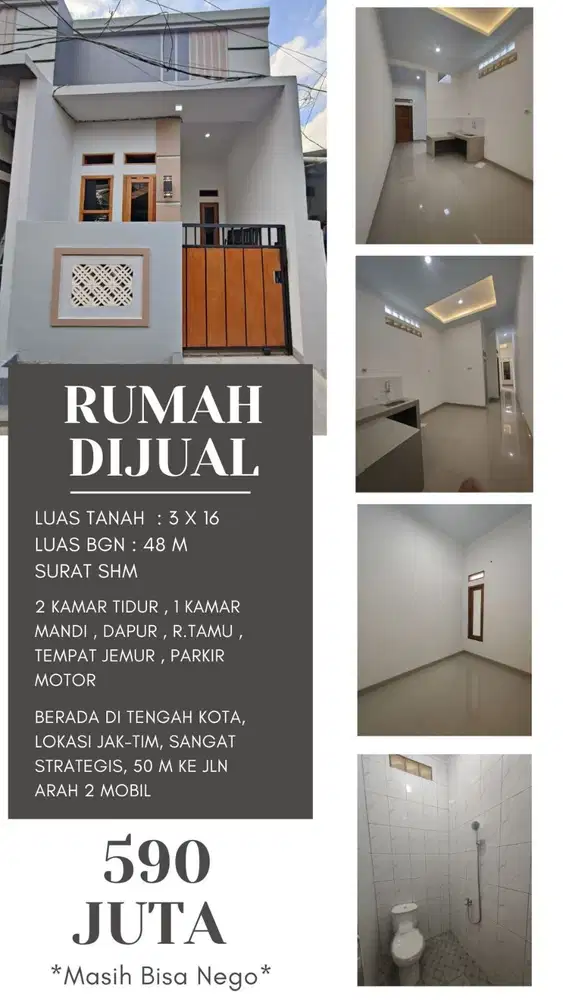 Dijual Rumah Cantik Minimalis Lokasi Strategis di Utan Kayu Jak-Timur