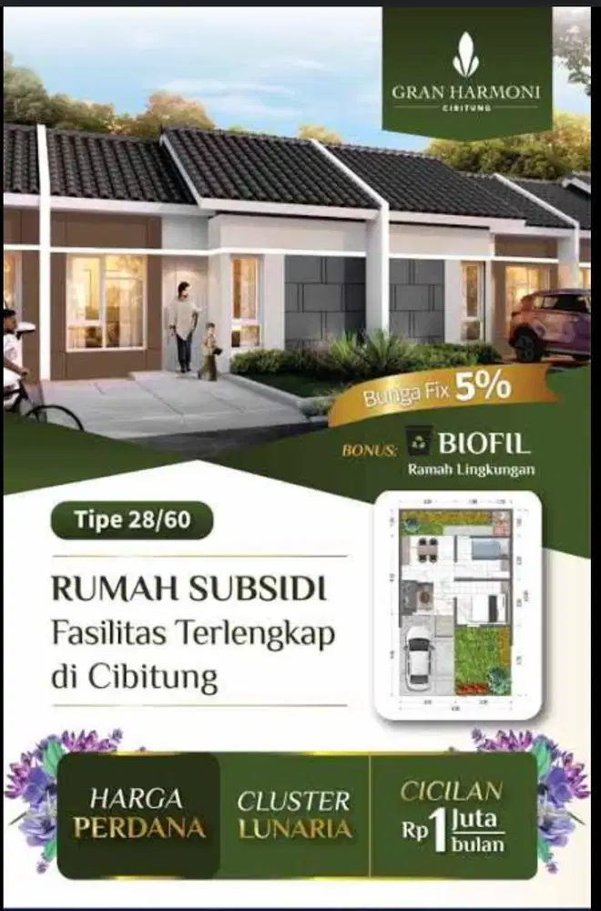 Rumah subsidi grand harmoni Cibitung