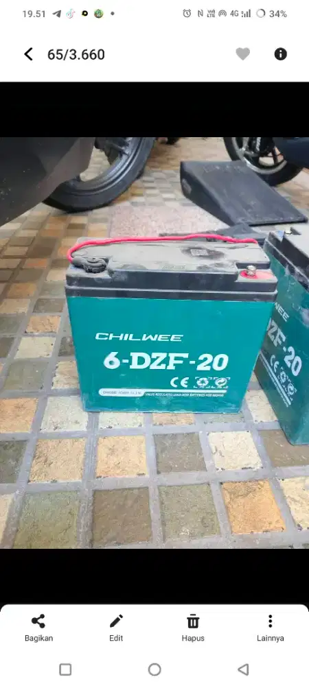 Aki  sepeda listrik chilwee