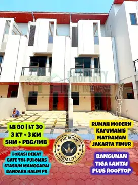Rumah Millenial Matraman Jakarta Timur SHM PBGIMB Dekat Tol Pulomas