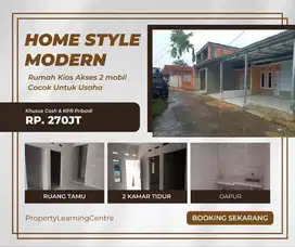 Rumah Kios Akses 2 Mobil pinggir jalan usaha laris manis