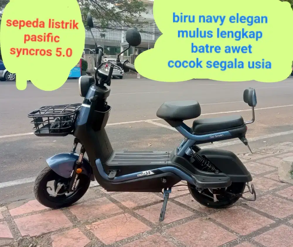 Sepeda listrik pasific syncros 5.0 mulus lengkap seli batre awet