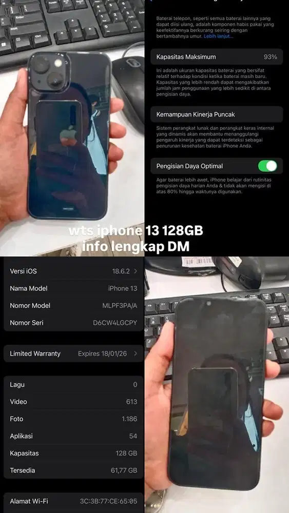 jual iphone 13 128GB ex ibox