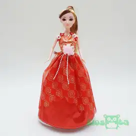 DEFECT SALE Boneka anak menari gaun merah lagu frozen