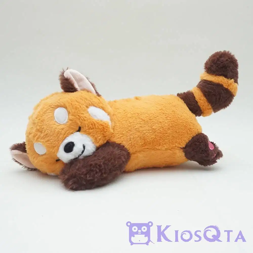 boneka red panda raccoon rakun coklat orange tiarap tidur medium JUN