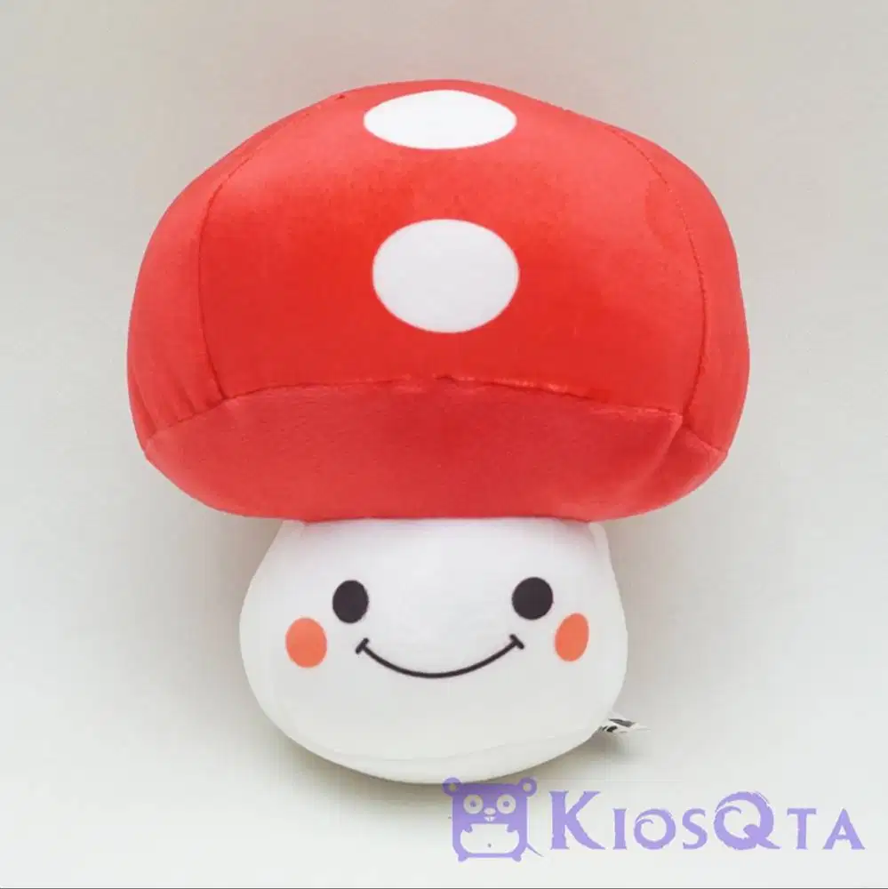 boneka toad jamur mario bros merah putih bulat small
