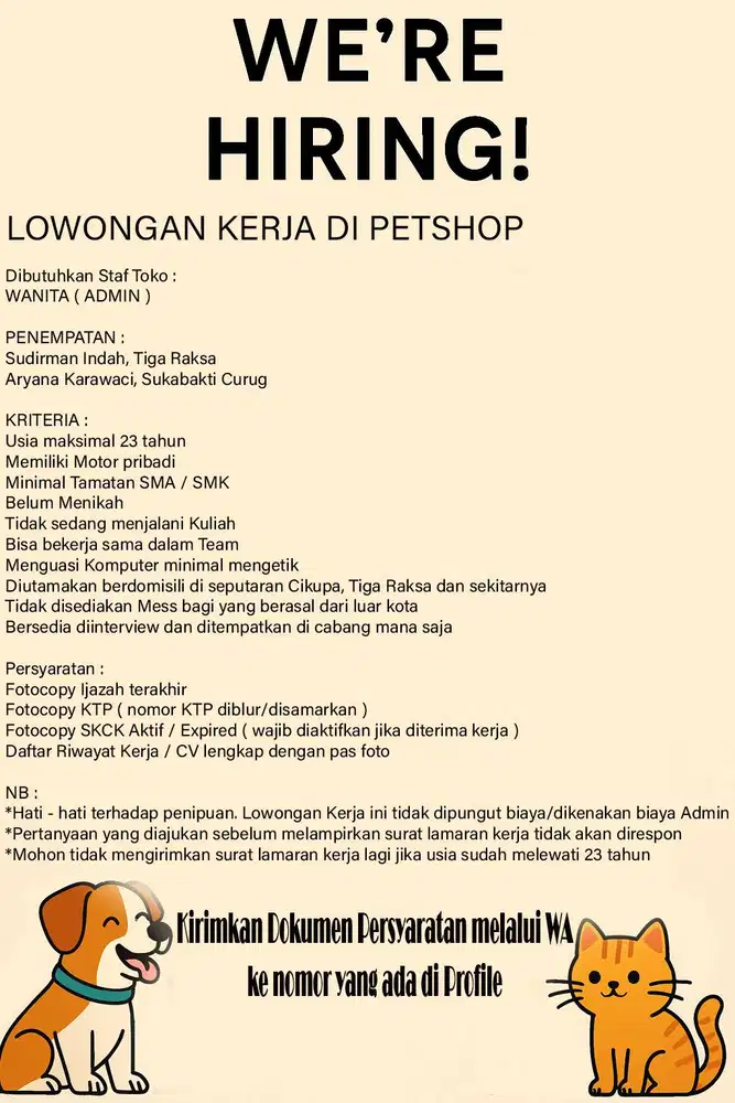 DIBUTUHKAN ADMIN TOKO