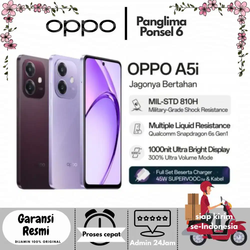Cuci Gudang Termurah OPPO A5i 4+4/64Gb Garansi Resmi Oppo Indonesia