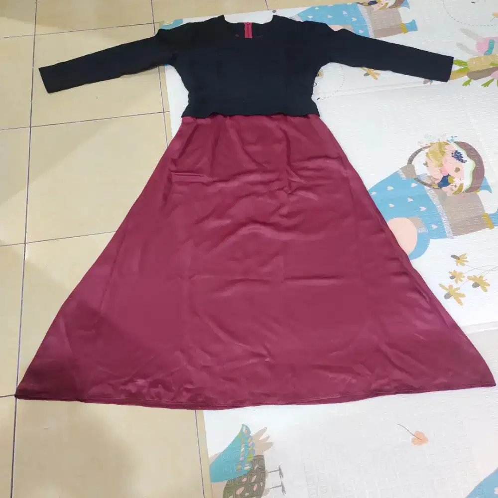 Baju kondangan kombinasi satin + brukat