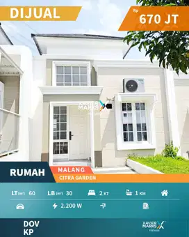 Super Murah Dijual Rumah Minimalis di Citra Garden Kota Malang