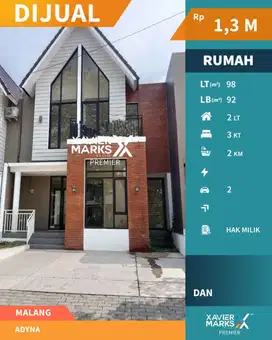 Dijual Rumah American 2 Lantai di Adyna Selangkah dari Suhat Malang