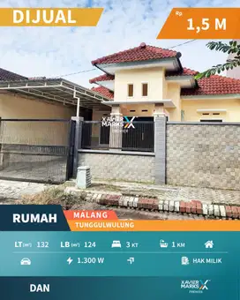 Rumah Siap Huni dalam Cluster di Tunggulwulung Malang Dekat Suhat