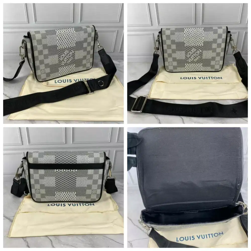 TAS SELEMPANG LV STUDIO MESSENGER White