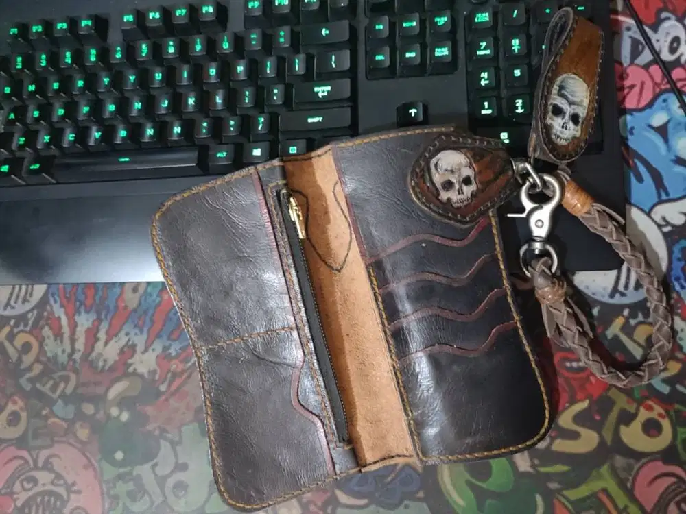 DOMPET BIKERS KULIT ASLI UKIRAN HANDMADE