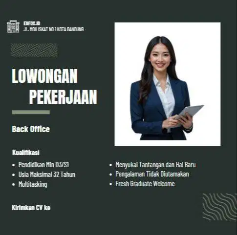 Dibutuhkan Staff Kantor cab. Bandung