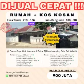 Rumah dan kostan pusat kota purbalingga. Jarang ada, BU