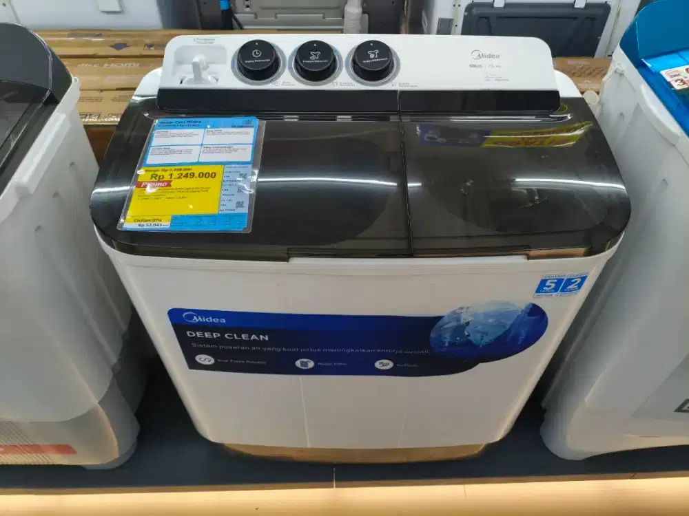 Mesin Cuci 2 Tabung Midea 7 KG Cicilan Tanpa DP Gratis 2x Cicilan