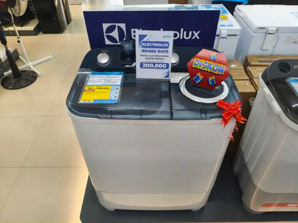 Mesin Cuci 2 Tabung Electrolux 7 KG Cicilan Tanpa DP Gratis 2x Cicilan
