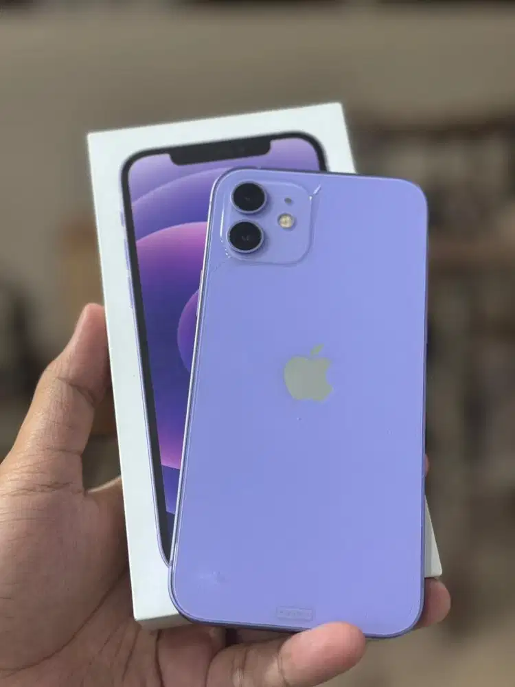 iPhone 12 128gb Resmi iBox Ungu Fullset Mulus
