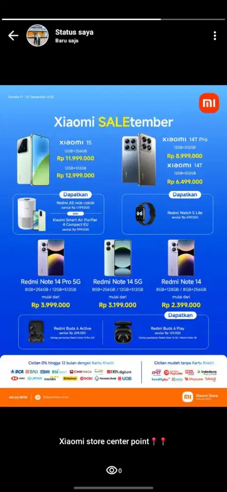 Cicilan dan cash redmi note 14 series dan 14T