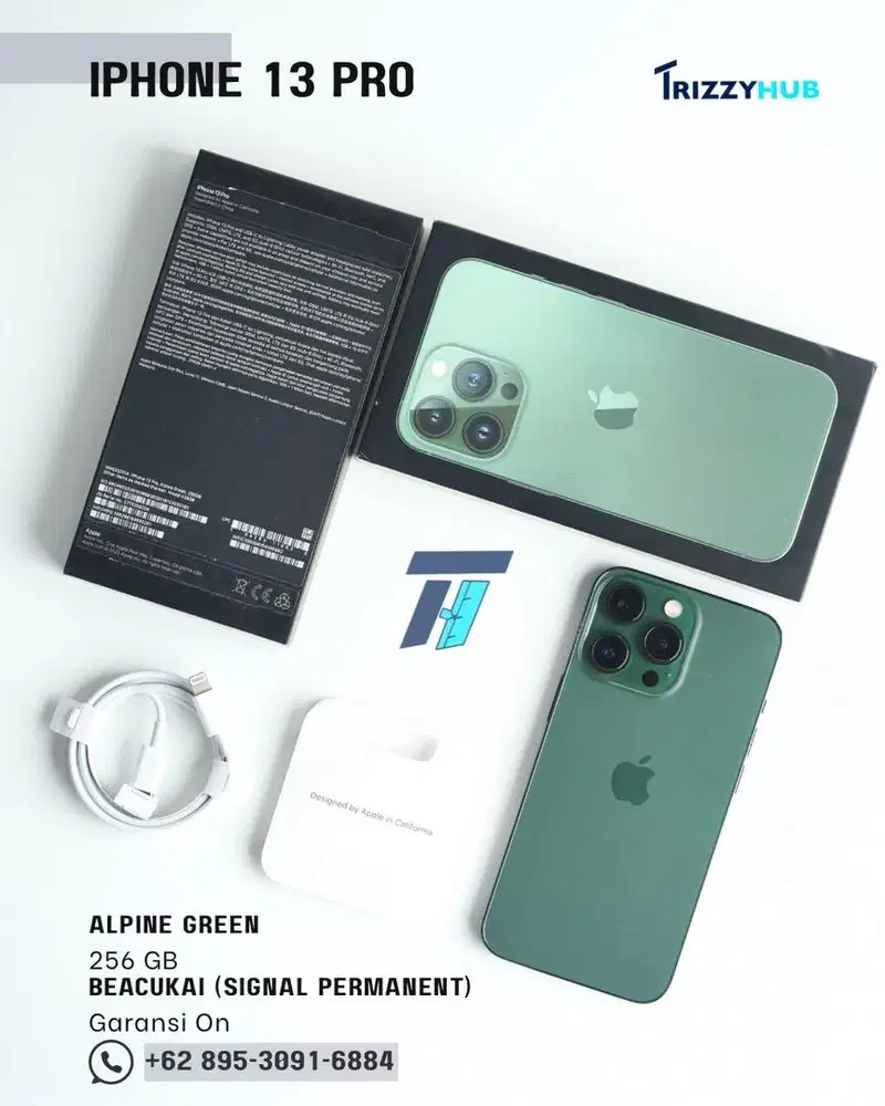 Iphone 13 Pro 256 GB Alpine Green BeaCukai Signal Permanen