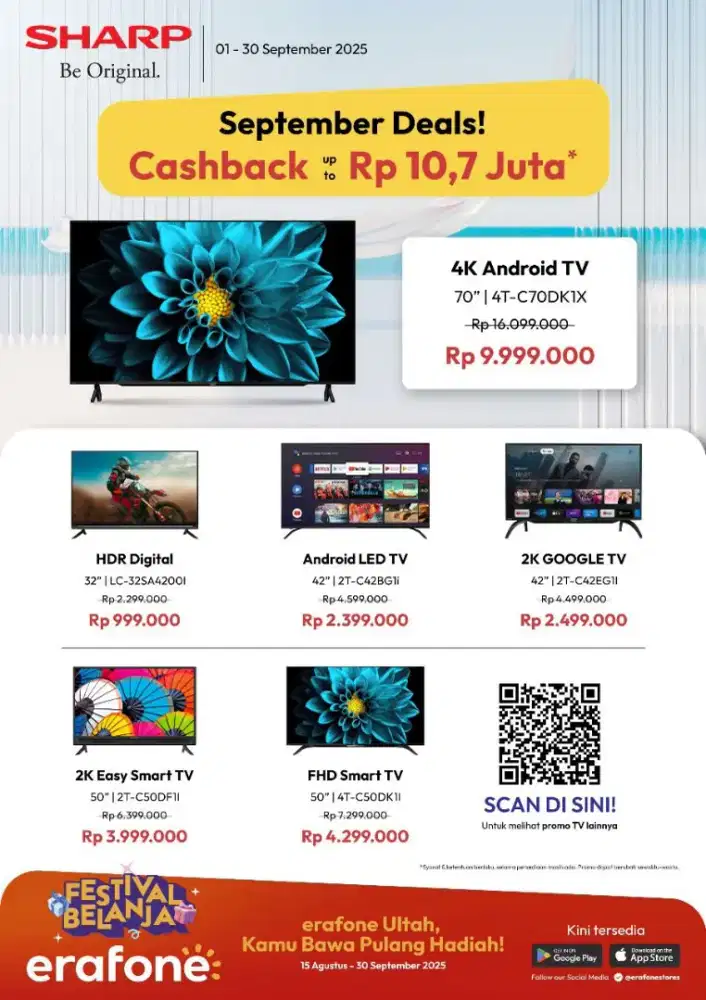 Tv Sharp baru 32Inc HDR