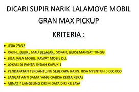 SUPIR PEKERJA KERAS , SOPAN , JUJUR