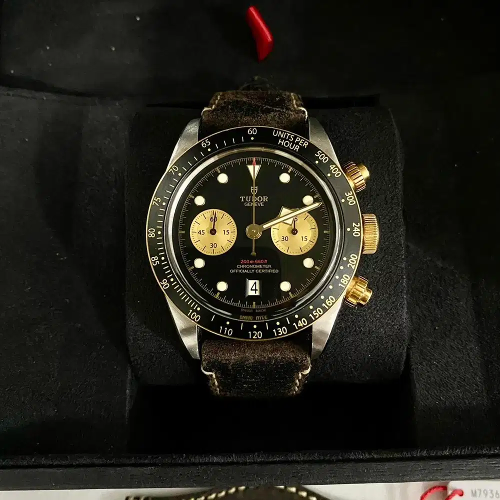 Tudor Black Bay Chrono S&G 41mm Black Dial Bund Strap 79363N