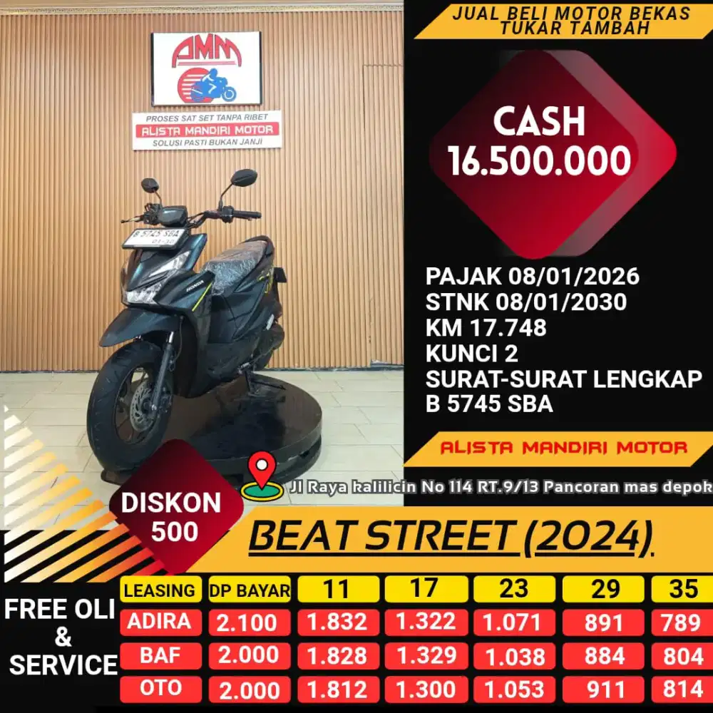 Honda NEW BEAT STREET tahun 2024 cicilan 0% via CC
