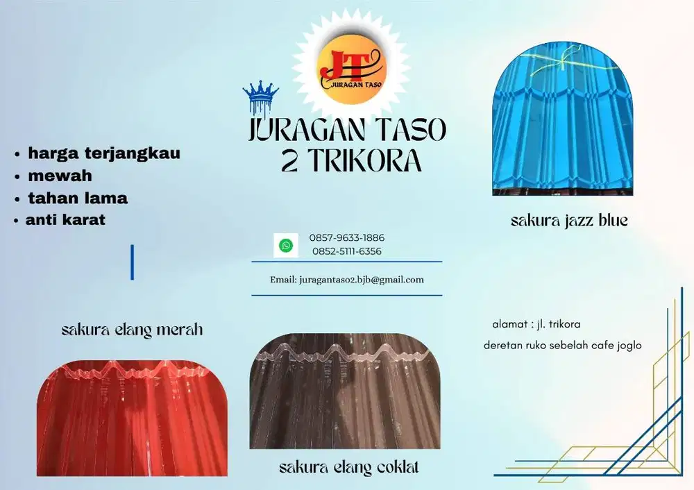 soka jempol, spandek silver/pasir,sakura elang/jazz dll.