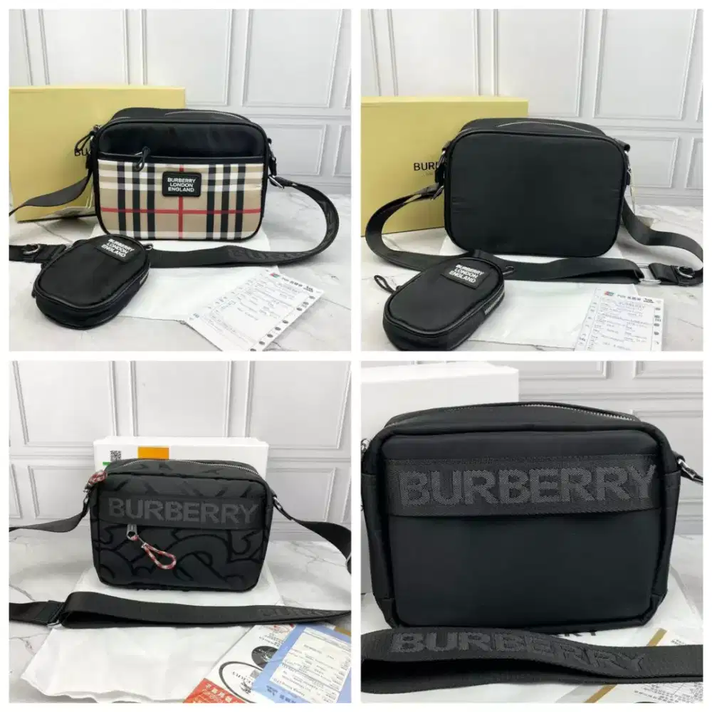 Tas selempang messenger pria burberry fullset box