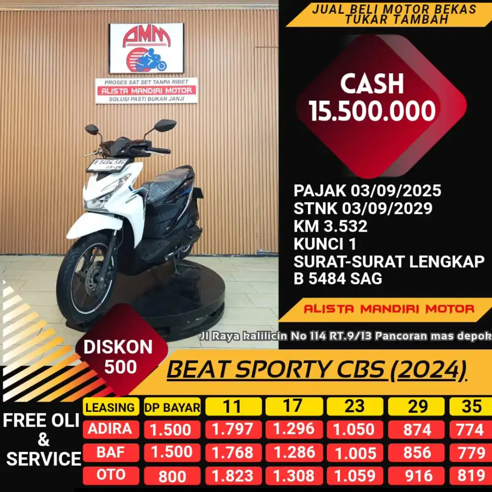 Honda NEW BEAT SPORTY CBS 2024 cash/kredit